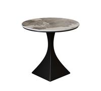 Petite table basse ronde moderne - Table centrale élégante avec planche de roche pour salon, canapé, balcon et coin - Table d'appoint créative polyvalente