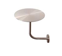 Petite Table Basse Ronde Murale en Acier Inoxydable, Table de Bar, Bureau de Salle à Manger Mural Moderne, Bureau de bistrot en L, établi Flottant avec Pieds en métal pour café-Bar