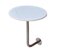 Petite Table Basse Ronde Murale, Table d'appoint de Bar avec Plateau en Pierre et Tige de Support en métal, Plateau pour Salle à Manger, Petit-déjeuner, Restaurant, café, Bistro, Facile à as