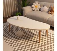 Petite Table Basse Salon,Table de Manguier Massif et Pieds de Table en Bois de Chêne,Table d'appoint de Canapé,Salle à Manger, Thé, Décoration de la Maison,Adaptée pour la Chambre(Warm white,60x40x42c
