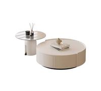 Petite table basse Table à thé crème française, table d'appoint, combinaison, rangement facile, table ronde, salon, table à thé, tables de salon