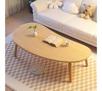 Petite Table Basse Table Basse Moderne Table Basse De Ferme Rustique Table Basse Ovale du Milieu du Siècle Table Centrale D’Accent Rétro pour Le Salon Assemblage Facile, Wood Color, 100 * 50