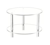 Petite table basse - Table centrale moderne à 2 niveaux | Table de salon | Table de chevet transparente pour les petits espaces | Meubles élégants 39,7 x 40,7 x 41,5 cm pour salon ou chambre à coucher