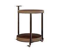 Petite Table Basse Table d'appoint en Cuir de Selle Italienne, Petit canapé de Salon, Support de Chevet d'angle Rond for la Maison Tables De Salon