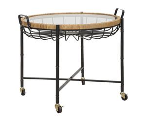 PETITE TABLE CEBU AVEC VERRE ET ROUES