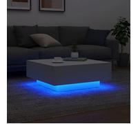 Petite Table Centrale de salon Blanc - LEMON® Table basse avec lumières LED - blanc - 80x80x31cm 274 - Soldes