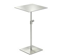 Petite table d'appoint à hauteur réglable, table de salle à manger carrées/rondes, plateau de 35/50cm pour salon, balcon, jardin extérieur, tables de bistro pub Or/argent(Silver,SQUARE_TOP 35CM)