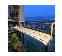 Petite table d'appoint de balcon d'extérieur, bureau mural en métal, table suspendue for balustrade de balcon, table suspendue for balcon en fer forgé, assemblage facile(Beige,L120*W25cm/L47.2*W9.8in)