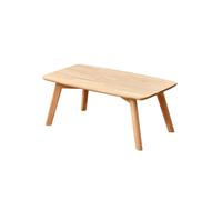 Petite table d'appoint multifonctionnelle Table en bois massif avec baie vitrée - Bureau à thé moderne for chambre, balcon et espace de travail Table basse peu encombrante pour petits salons(M)
