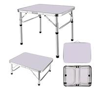 Petite table d'appoint pliante avec 2 hauteurs réglables, table basse pliable, en aluminium léger pour l'extérieur et l'intérieur, extrémité de canapé pour l'espace, facile à installer, 6,1 x 4,8 x