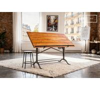 Petite table d'architecte réglable en teck massif 1928