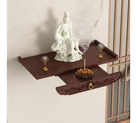 Petite table d'autel bouddhiste de méditation avec tiroir, sanctuaire personnel Puja pour prières, cérémonie du thé et divination