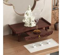 Petite table d'autel bouddhiste de méditation avec tiroir, sanctuaire personnel Puja pour prières, cérémonie du thé et divination