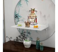 Petite Table d'autel Bouddhiste Domestique, Autels de Prière Personnels Chinois de Niche de Bouddha, Pour Placer Vos de Table de Sanctuaire de Décoration Spirituelle(White,60*50*6cm/23*19*2in)