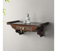 Petite table d'autel murale - Bouddha de méditation - Pour offrandes d'encens et rituels spirituels - Idéale pour la maison ou le bouddhiste - 60 x 30 x 20 cm