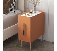 Petite table de chevet moderne et étroite avec 2 tiroirs pour chambre à coucher - 30 x 40 x 50 cm - Finition orange élégante - Idéale pour les espaces limités