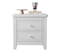 Petite Table De Chevet, Table De Chevet en Bois Massif avec Tiroirs, Table De Chevet Simple, Petites Tables pour Petits Espaces Chambre Placard Entrée Salon(Pure White,45 * 40 * 50cm)