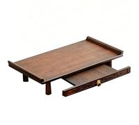 Petite Table de Méditation en Bois Barrière de Sécurité Antidérapante Peut Être Fixé au Mur Ou Posé sur Un Bureau Sanctuaire Bouddhiste de Bureau pour Les Salons Chambres(Brown1,40 * 25cm)