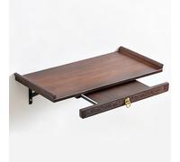 Petite Table de Méditation en Bois Barrière de Sécurité Antidérapante Peut Être Fixé au Mur Ou Posé sur Un Bureau Sanctuaire Bouddhiste de Bureau pour Les Salons Chambres(Brown,66 * 25cm)