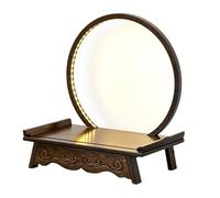 Petite Table de Méditation en Bois Étagère de Bouddha avec Éclairage LED Table de Méditations Tables de Méditation pour Salon Chambre et Décoration(Brown,40cm)