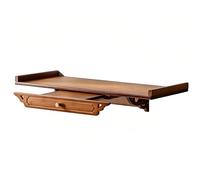Petite Table de Méditation en Bois Étagère Décorative Table de Méditation avec Plateau Coulissant Idéal pour Les Salons Les Temples et Les Salles Ancestrales(Brass,50cm)