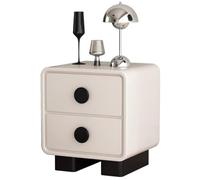 Petite table de nuit avec tiroirs, table de chevet carrée de style simple, grande poignée/rangement solide, aucune installation nécessaire (50 x 40 x 50 cm)