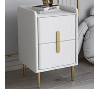 Petite table de nuit étroite en bois massif de 30 cm de large - table d'appoint de chambre à coucher en bois moderne avec deux tiroirs et des pieds hauts pour un nettoyage quotidien faci C 30*35*55cm