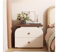 Petite table de nuit moderne du milieu du siècle avec 2 ders, table de chevet en bois de 40,6 cm de large, étagère Sto ouverte pour chambre à coucher et salon, noyer/gris, design peu encombrant