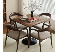 Petite table de salle à manger carrée, table de conférence avec chaises, base en bois de frêne et acier au carbone, siège en polyuréthane, pour la maison et le salon