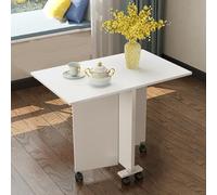 Petite table de salle à manger extensible ultra fine Table de cuisine pliable en bois sur 6 roulettes Économie d'espace Meuble pliable multifonction