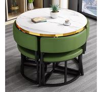 Petite table de salle à manger pour 4 chaises de bureau, de réception et de club, meubles simples pour café, conférence, vert pin, essentiel pour les réunions d'affaires