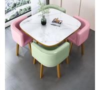 Petite table de salle à manger ronde 5 pièces avec 4 chaises, 80 x 75 cm, cuisine, petit déjeuner, bar, table de conférence pour salle à manger
