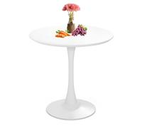 Petite table de salle à manger ronde blanche pour 2 personnes, table tulipe moderne de 69,8 cm, tables basses pour salle à manger, salon, restaurant, café