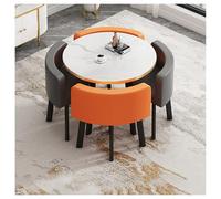 Petite table de salle à manger ronde compacte pour 4 personnes avec chaises pour cuisine, salon, bureau, réception, négociation
