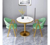 Petite table de salle à manger ronde pour 2 personnes, 3 pièces, imitation marbre, pub, petit déjeuner, dîner, cuisine, café et conférence avec chaises