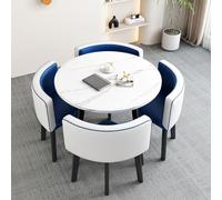 Petite table de salle à manger ronde pour cuisine et bar 80 x 75 cm Parfait pour le thé et le café Design compact peu encombrant avec chaises