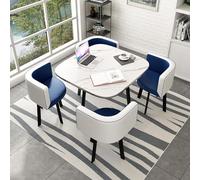 Petite table de salle à manger ronde pour thé au lait, cuisine, petit déjeuner, bar, 80 x 74,9 cm, table ronde avec chaises, design compact, parfait pour salle à manger ou café