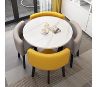 Petite table de salle à manger ronde pour thé au lait, table de bar avec chaises, 80 x 74,9 cm, design compact pour salle à manger, café et bistrot