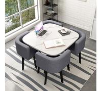 Petite table de salle à manger ronde pour thé et café, 80 x 75 cm, table de petit déjeuner de cuisine avec chaises, meubles de salle à manger ronds compacts pour petits espaces