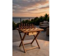 Petite table d'échecs magnétique en bois de rose faite à la main | Ensemble d'échecs royal de luxe avec plateau de jeu pliable | Maison, bureau, voyage et cadeaux | 100 % qualité