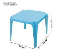 Petite table empilable en plastique - 56 x 51 x H 44.5 cm - Bleu