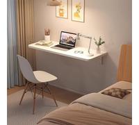 Petite table pliante murale à abattants, étagère flottante, bureau d'ordinateur ou établi, facile à ranger, grande capacité de charge, idéale pour les petits espaces, le bu White 120x40cm/47.2x15.7in