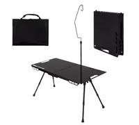 Petite Table Portable - Bureau Réglable En Hauteur Avec Support De Lampe,Table De Camping Cuisine,Adapté Pour Le Balcon, Le Jardin, Tailgating, Camping-Car, Extérieur, Patio, Arrière-Cour, Voyage, Bar