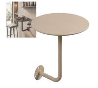 Petite Table Ronde Murale, 30-50cm Table Basse en Métal, Bureau Flottant, table d'appoint Ronde Murale, tables De Chevet, table De Bar Ronde for cafés, Bistrot, Tables de Chevet(Champagne,35cm)