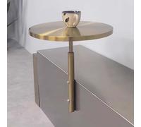 Petite table ronde murale flottante en acier inoxydable en forme de L Table basse de canapé Table d'appoint 40 x 45 cm (doré) Design gain de place