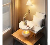 Petite table ronde murale pour balcon, table basse pliable et extensible avec étagères extensibles pour chambre à coucher ou à côté d'un canapé, salon (A)