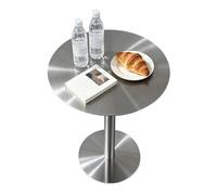 Petite table ronde,table de cocktail en acier inoxydable,bureau de petit-déjeuner de cuisine,facile à nettoyer pour la cuisine à domicile,coin petit-déjeuner,café,bar et salon de cocktail(70x70x75cm)