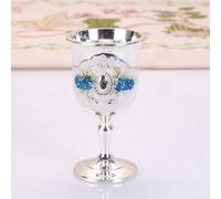 Petite tasse à vin rétro créative de 30 ml avec finition dorée de style européen, alliage fait à la main avec pieds hauts et base stable pour bar à domicile (1#)