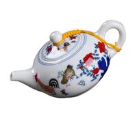 Petite Théière Chinoise Rétro en Céramique Blanche 200 Ml | Poignée Confortable, Versement Facile, Surface Lisse, Usage Maison et Bureau, Style Décoratif Simple