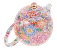 Petite Théière en Céramique 250ml, Élégante, Motif Floral | Poignée Lisse, Bords Arrondis, Usage Bureau et Hôtel, pour Thé Noir ou Sachets Standards